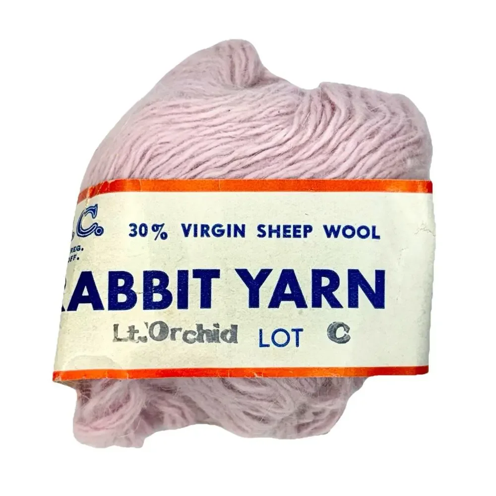 VTG Rare TBC Angora Rabbit Virgin Sheep Wool 70/30 Light Orchid Yarn 11 Skeins